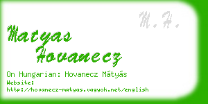 matyas hovanecz business card
