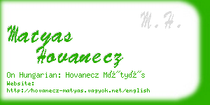 matyas hovanecz business card